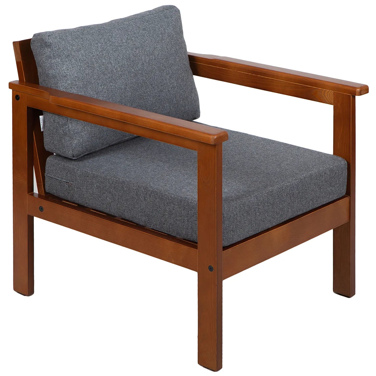 drewniany fotel ogrodowy cozy forest brown z poduszkami darkgrey