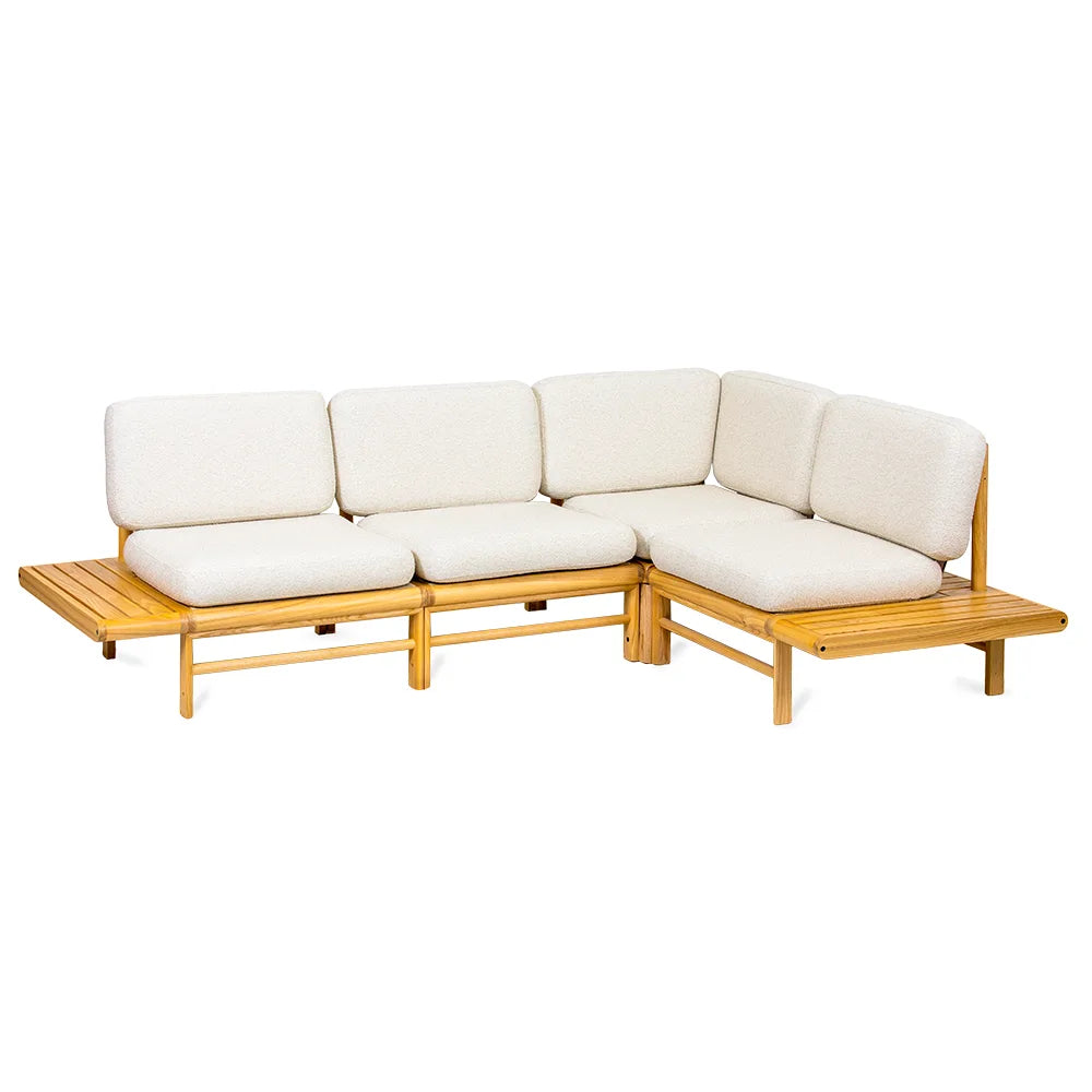 drewniany narożnik ogrodowy fresco ze stolikami bocznymi